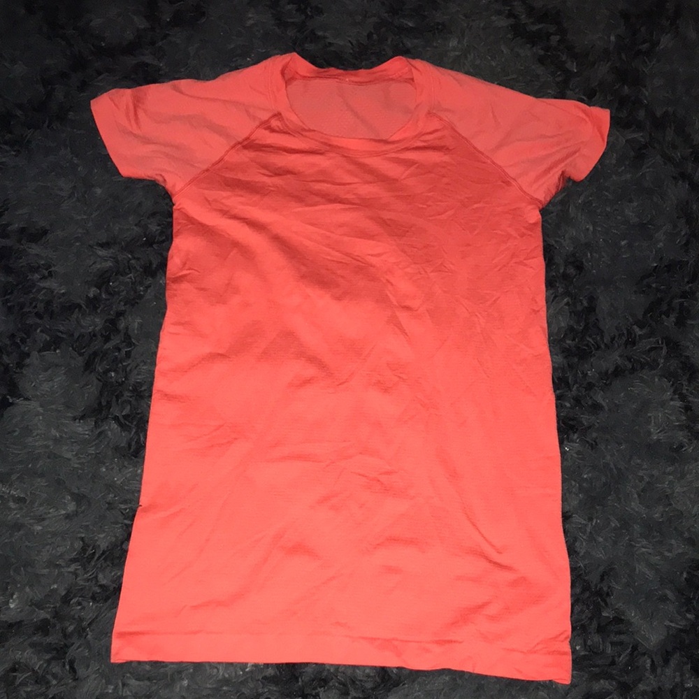 Lululemon Athletica Vibrant Coral Short Sleeve swiftly Tee